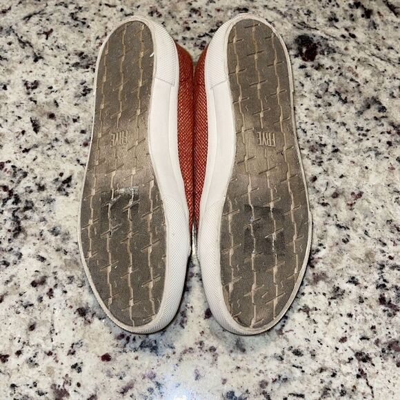 Frye Gia Canvas Leather Low Lace Up Sneakers Rust Terracotta Women’s Size 6 - Picture 9 of 9
